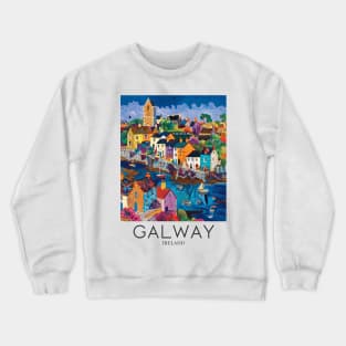 A Pop Art Travel Print of Galway - Ireland Crewneck Sweatshirt